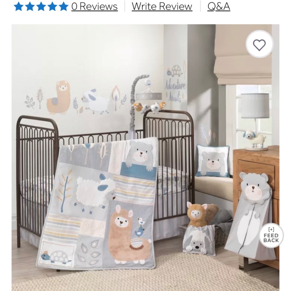 Lambs & Ivy Little Llama Crib Set